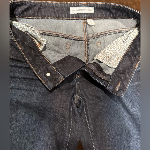 Chicos Platinum Denim Ultimate Fit Slim Leg Dark Blue faded SZ. 0 In Great Cond - Picture 5 of 11